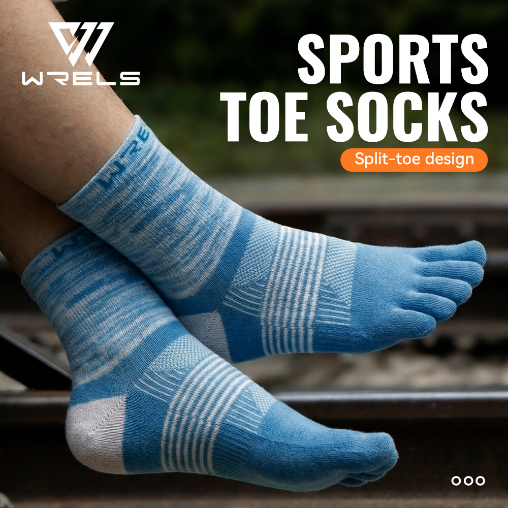 Wool Hiking Sock - WRELS 1/2/3 Paar Fünf-Finger-Socken für sportliches
