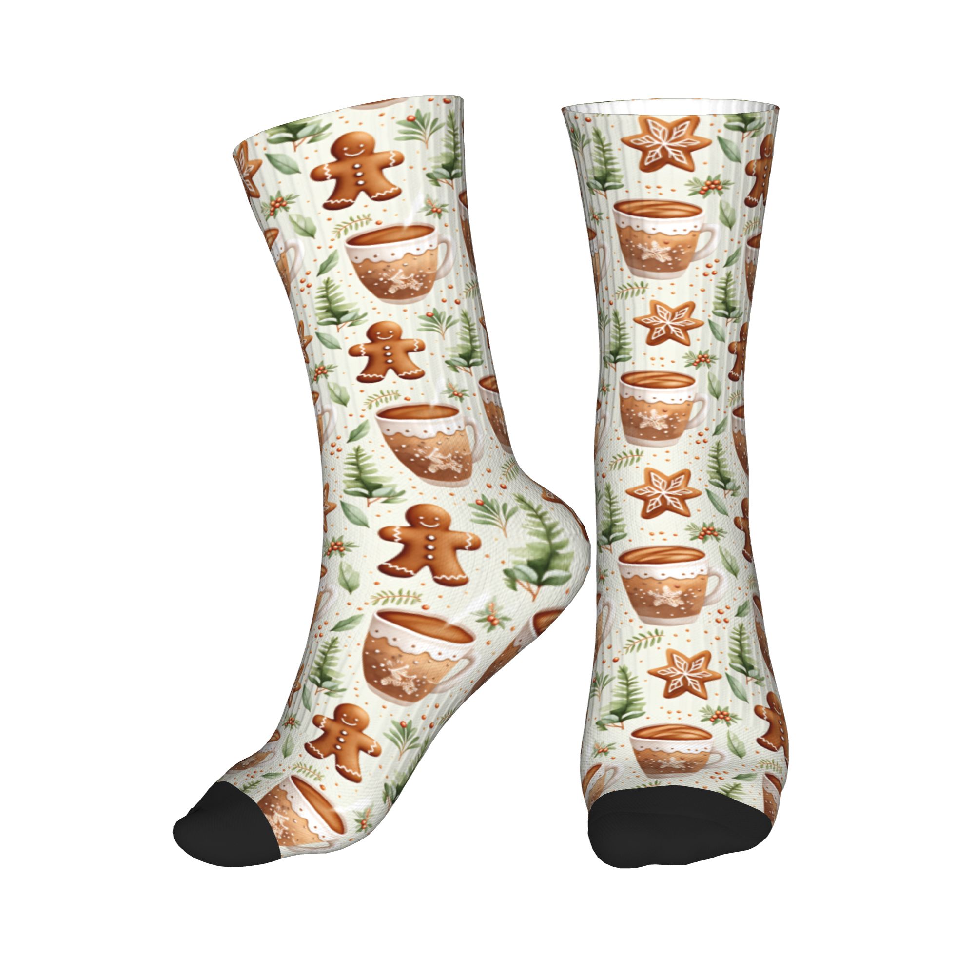 Dress Sock Men - Weihnachtssocken mit Lebkuchenmann-Motiv für Herren, Unisex,